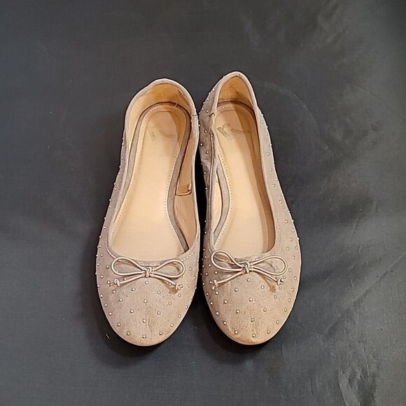 REPORT STUDDED ROUND TOE SLIP-ON WOMEN"S BALLET FLATS SHOE - Picture 3 of 14